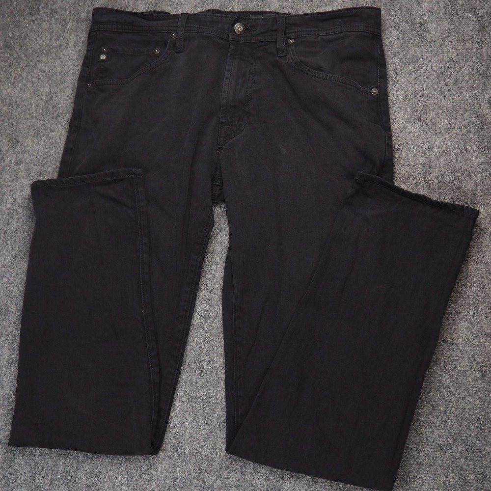 AG Adriano Goldschmied Pants Mens 34x33 Sud Black Solid Slim Fit Sateen Chino